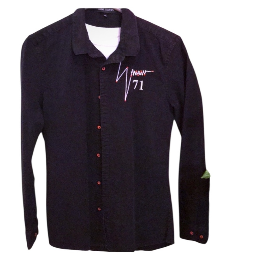 Boys Sz 14 long sleeve button down